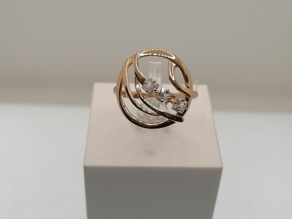 КОЛЬЦО С КАМНЯМИ (Au 585)