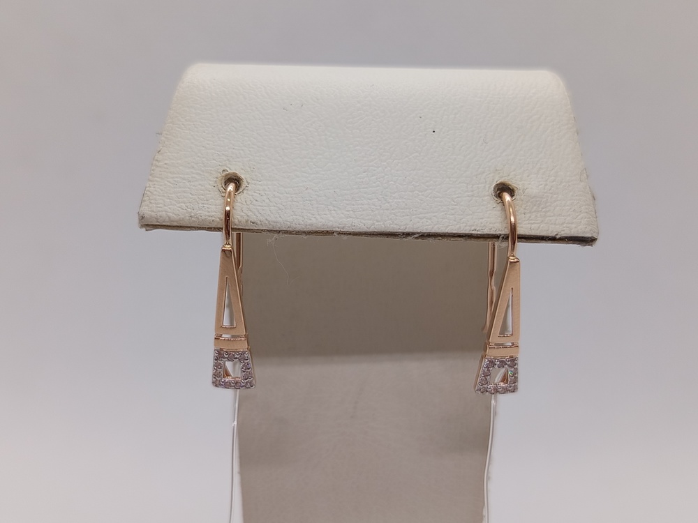 СЕРЬГИ ПЕТЕЛЬКА с камнями (Au 585)