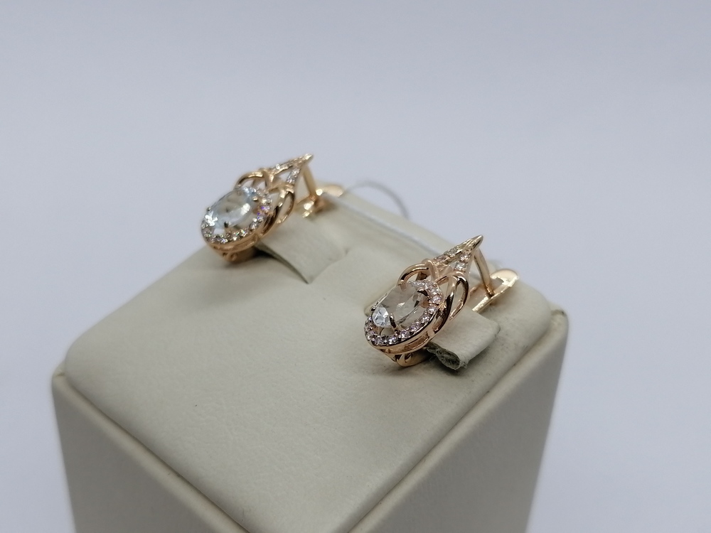 СКМИ585 СЕРЬГИ С КАМНЯМИ (Au 585)