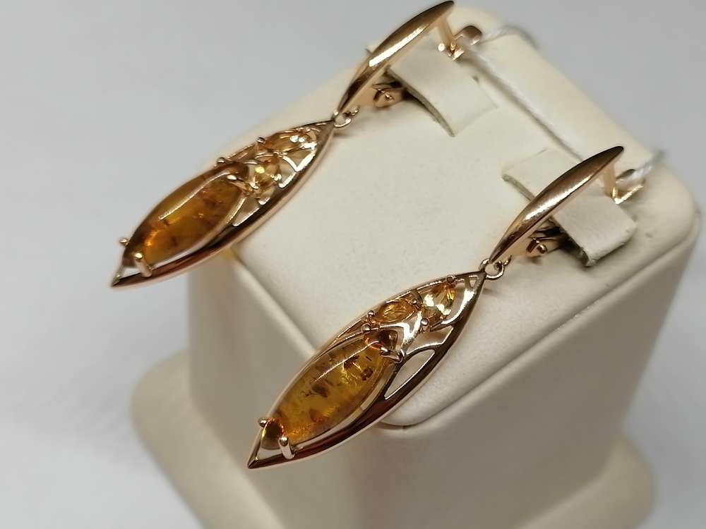 СКМИ585 СЕРЬГИ С КАМНЯМИ (Au 585)