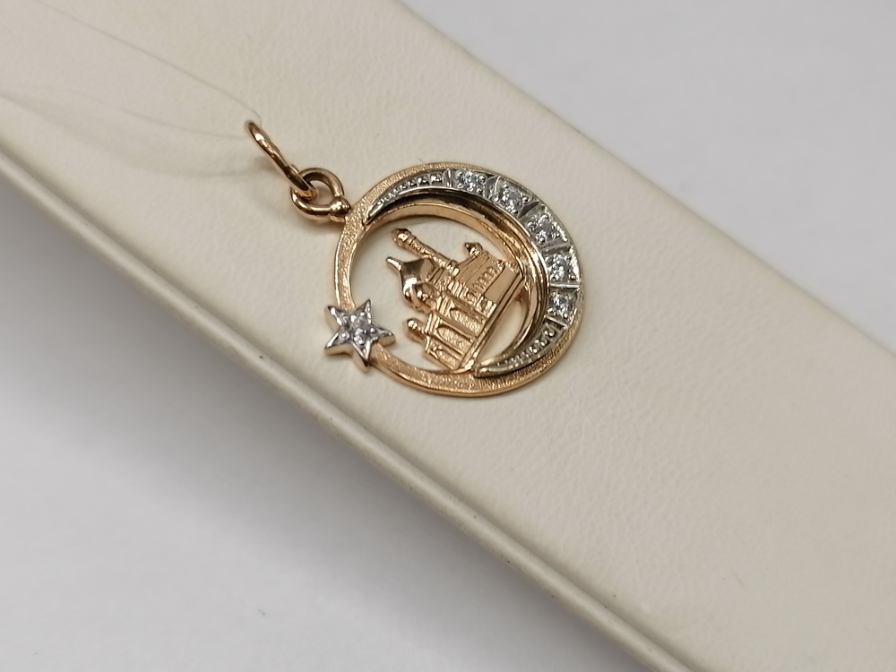 ПОДВЕСКА ПОЛУМЕСЯЦ с камнями (Au 585)