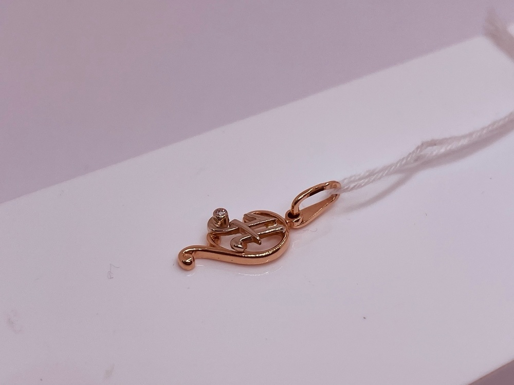 ПОДВЕСКА БУКВА Н Au 585