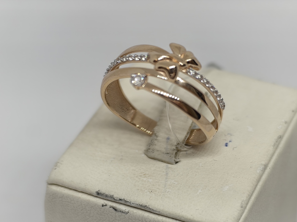 КОЛЬЦО С КАМНЯМИ (Au 585)