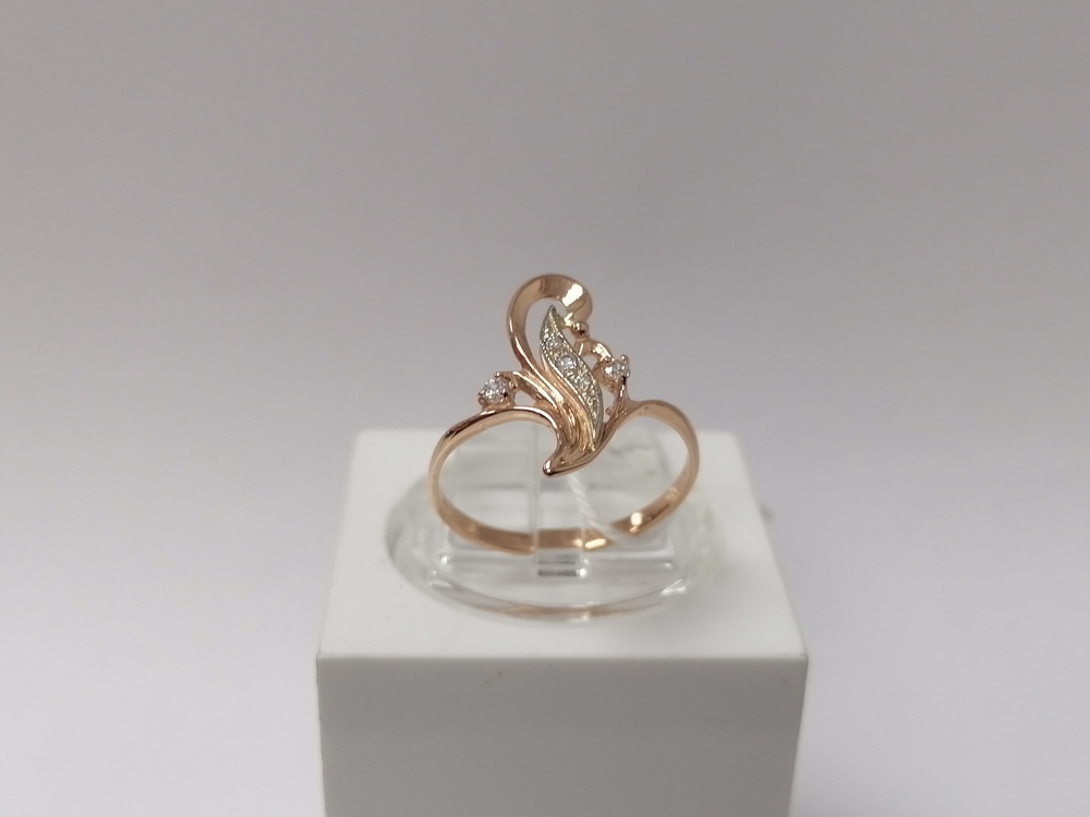 КОЛЬЦО С КАМНЯМИ (Au 585)