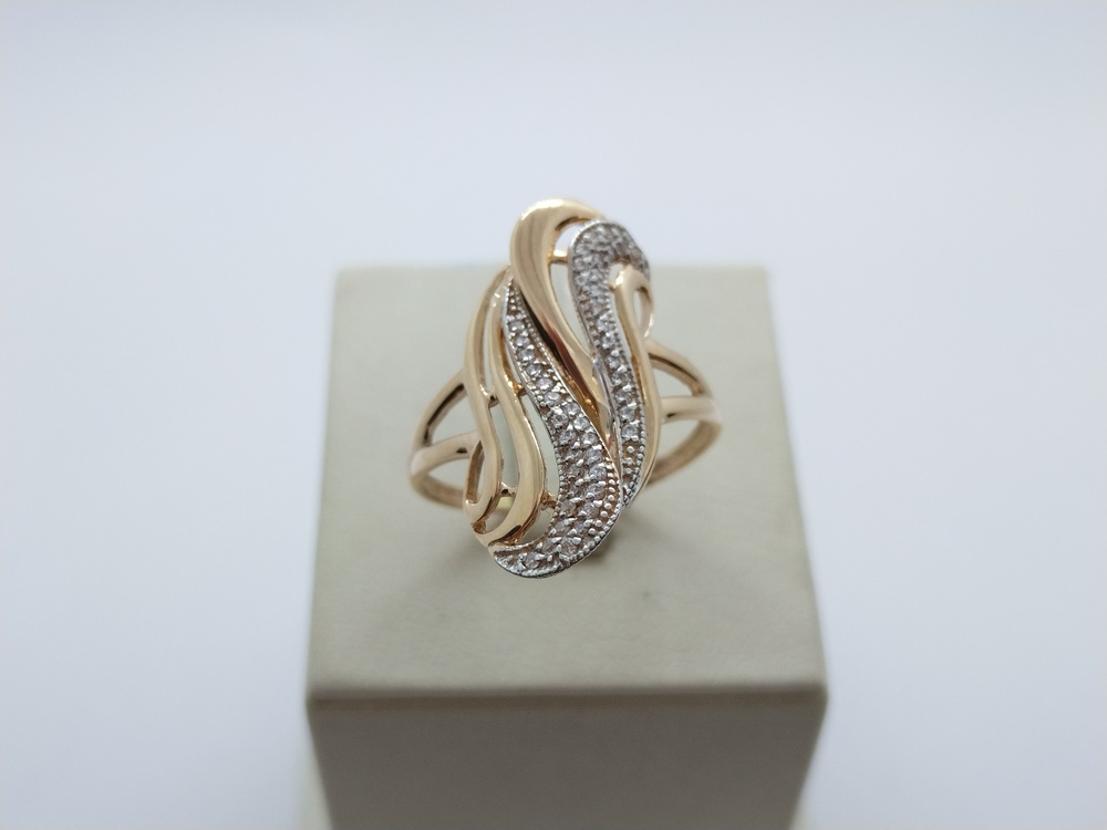 КОЛЬЦО С КАМНЯМИ (Au 585)