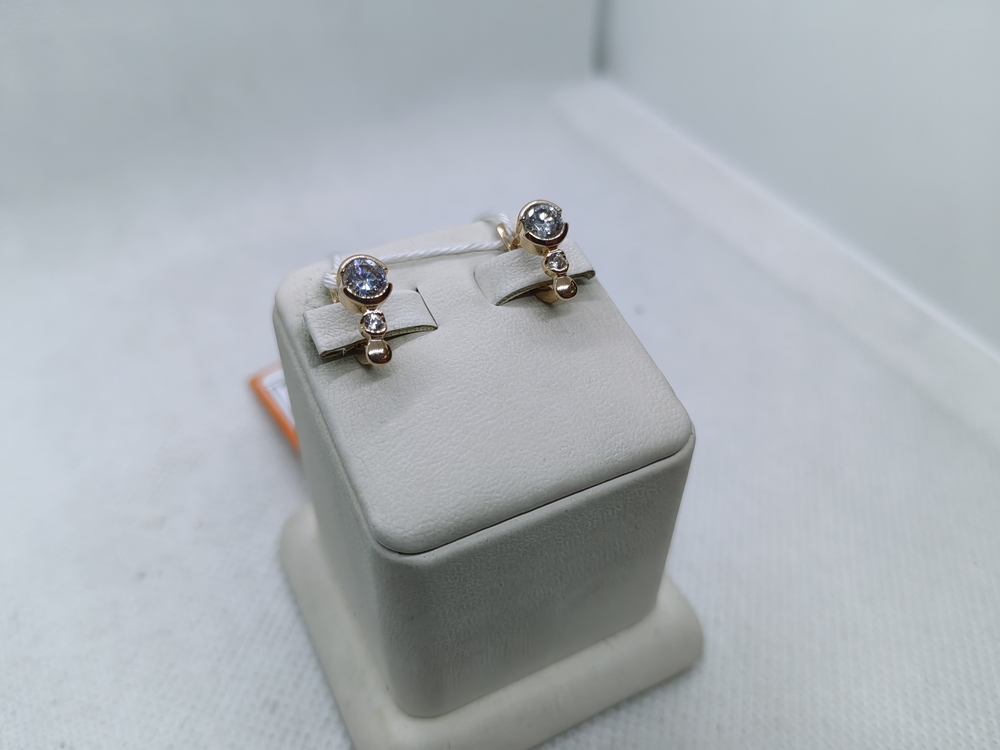 СКМИ585 СЕРЬГИ С КАМНЯМИ (Au 585)