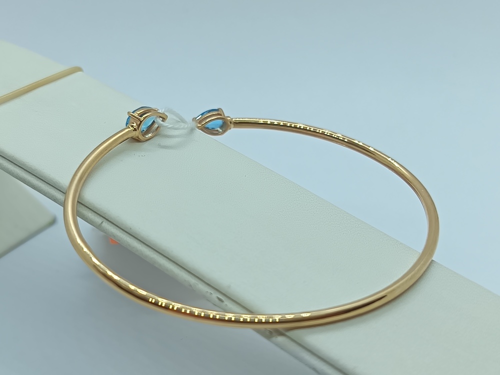 БЖКИ585 БРАСЛЕТ ЖЕСТКИЙ С КАМНЯМИ (Au 585)