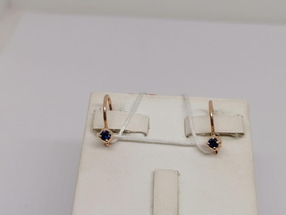 СКМ585 СЕРЬГИ С КАМНЕМ (Au 585)