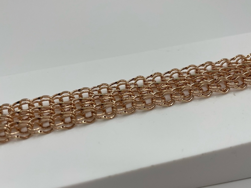 БРАСЛЕТ ПУСТОТЕЛЫЙ Бисмарк тройной (Au 585)