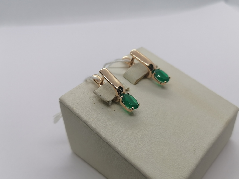 СКМ585 СЕРЬГИ С КАМНЕМ (Au 585)