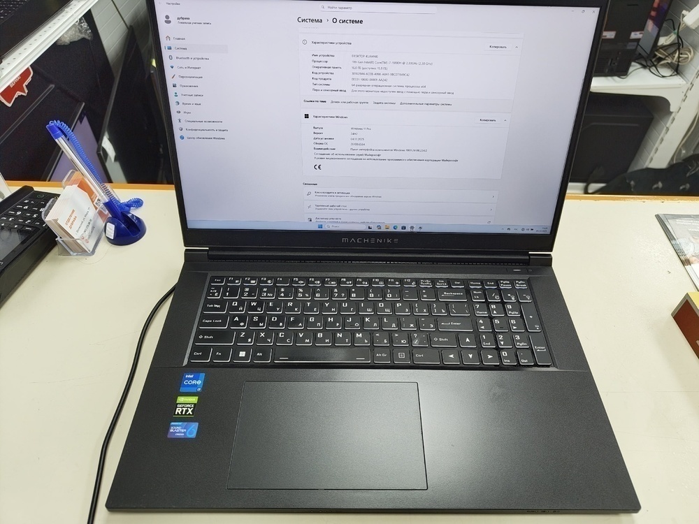 Ноутбук Machenike; Core i7-11800H, GeForce RTX 3050, 16 Гб, 512 GB, Нет