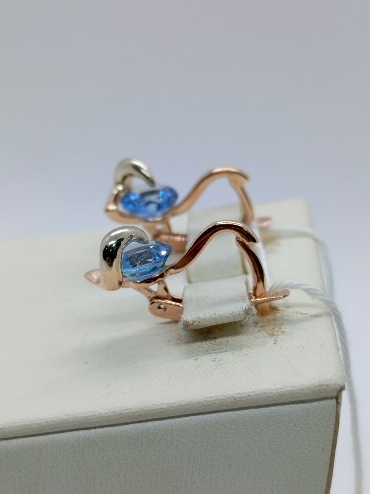 СКМ585 СЕРЬГИ С КАМНЕМ (Au 585)