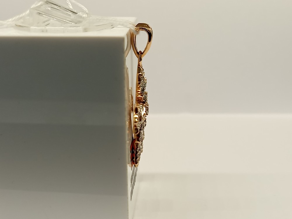 ПОДККИ585 ПОДВЕСКА КРЕСТ С КАМНЯМИ (Au 585)