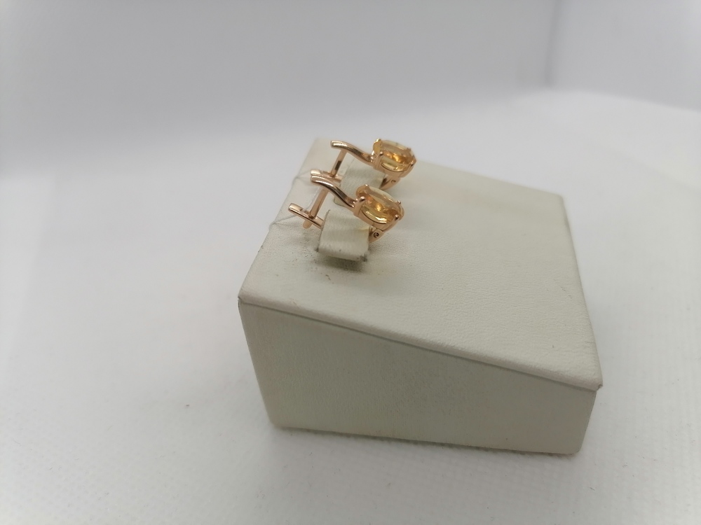 СКМ585 СЕРЬГИ С КАМНЕМ (Au 585)