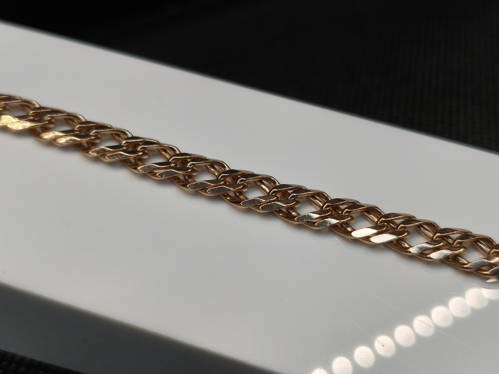 БРАСЛЕТ ПОЛНОВЕСНЫЙ Ромб двойной Au 585