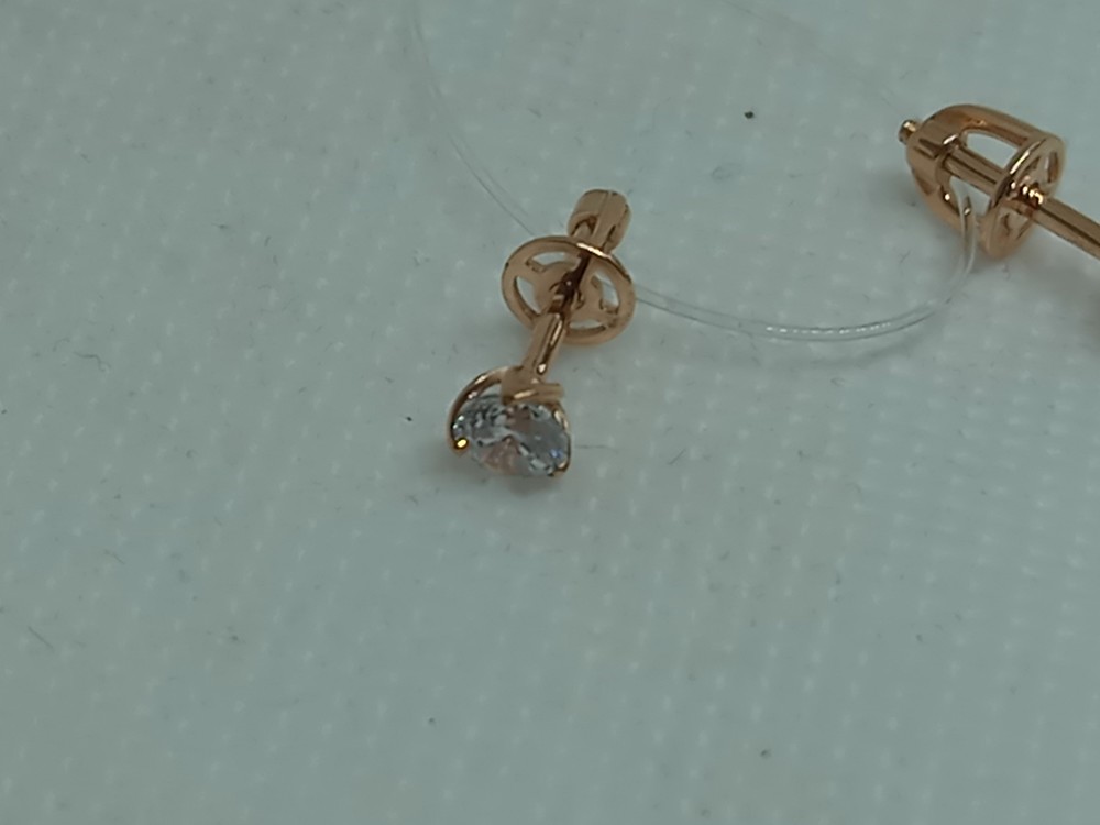 СЕРЬГИ ПУСЕТЫ с камнем (Au 585)