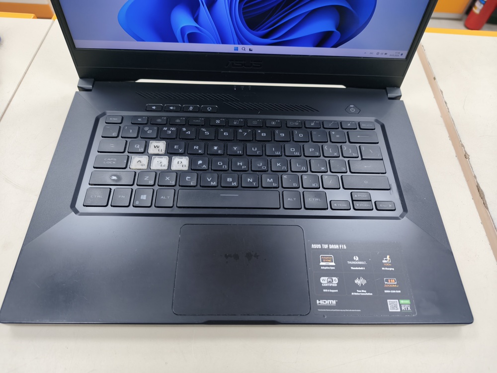 Ноутбук ASUS TUF Dash F15 FX516FX516PC-HN558; I5-11300H, GeForce RTX 3050, 16 Гб, 512 GB, Нет