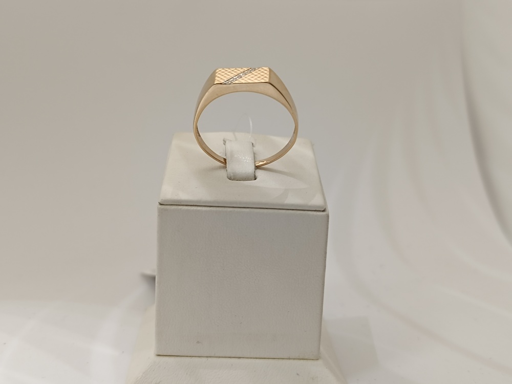 4175а КОЛЬЦО ПЕЧАТКА с камнями (Au 585)