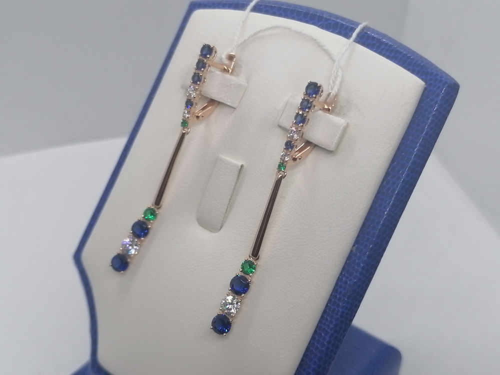 СЕРЬГИ С КАМНЯМИ (Au 585)