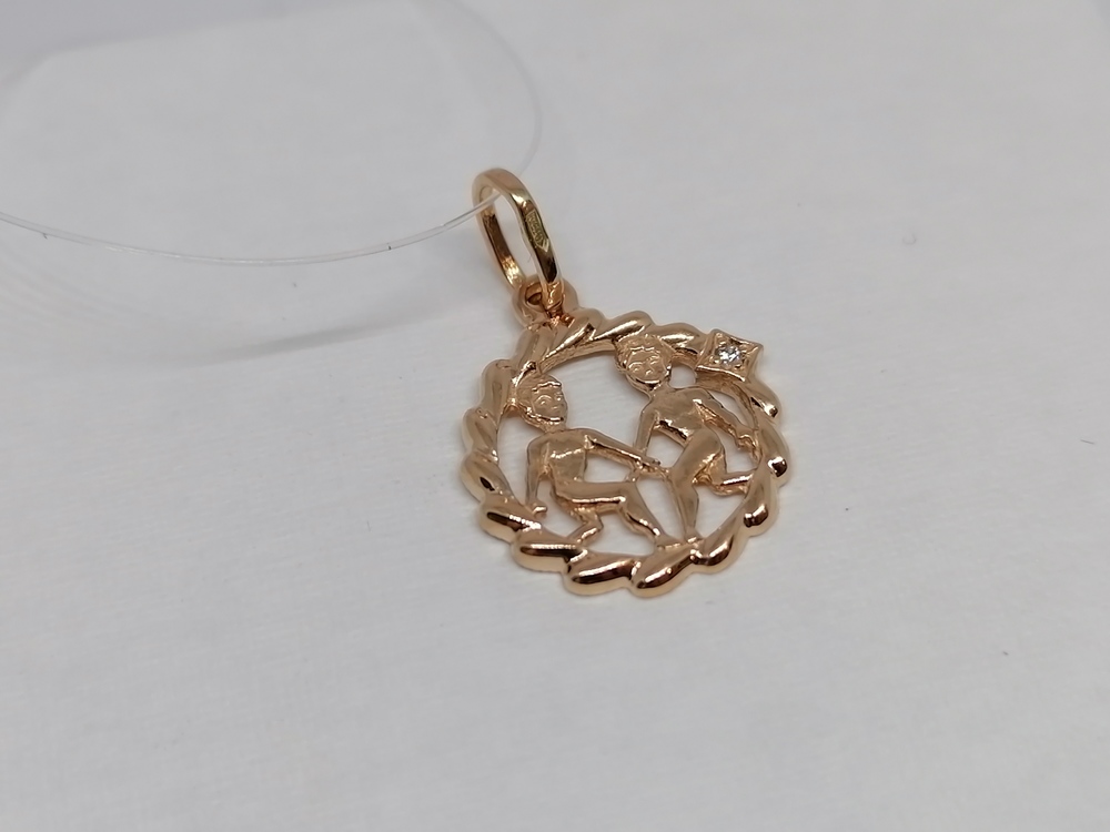 ПОДВЕСКА ЗНАК ЗОДИАКА БЛИЗНЕЦЫ (Au 585)