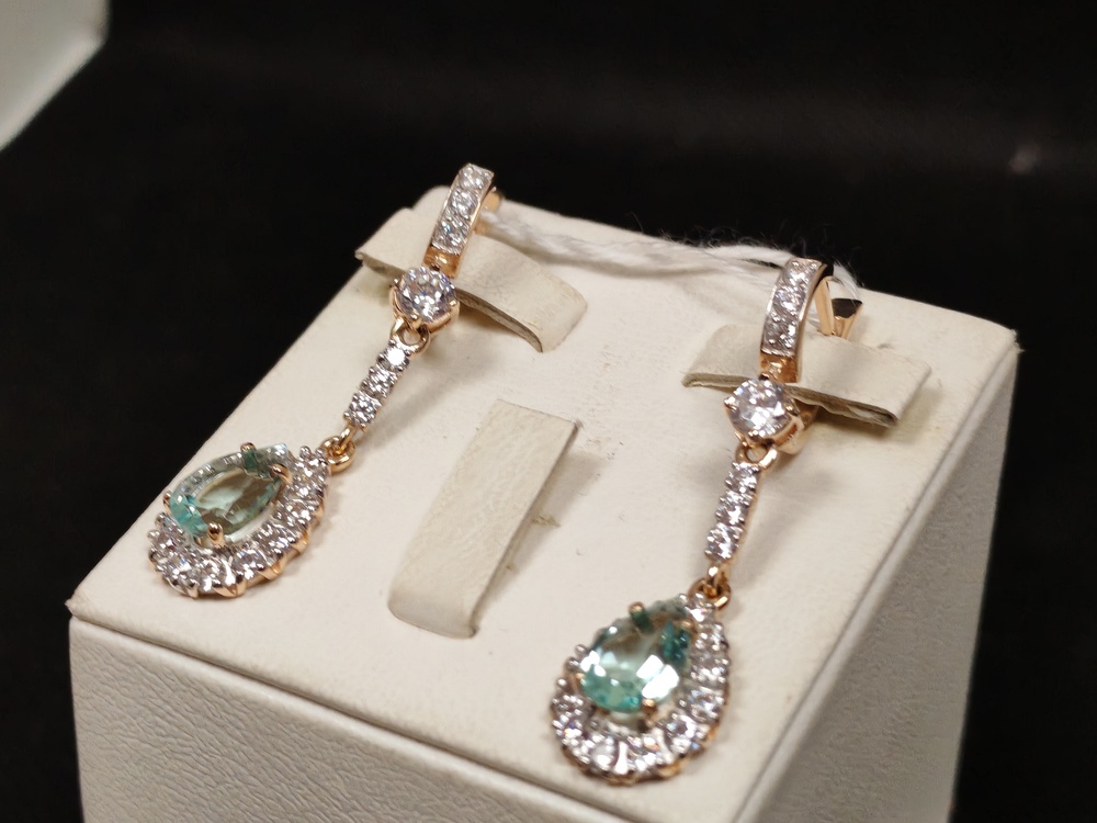 СЕРЬГИ С КАМНЯМИ (Au 585)