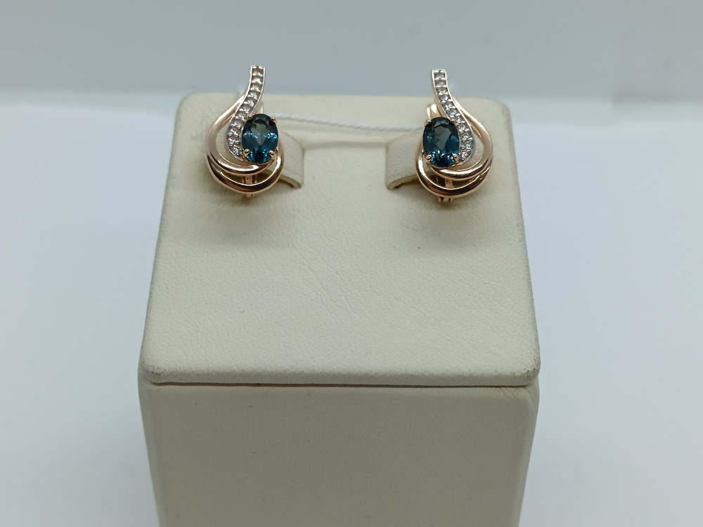 СКМИ585 СЕРЬГИ С КАМНЯМИ (Au 585)