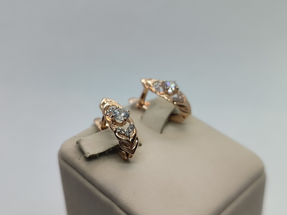 СКМИ585 СЕРЬГИ С КАМНЯМИ (Au 585)