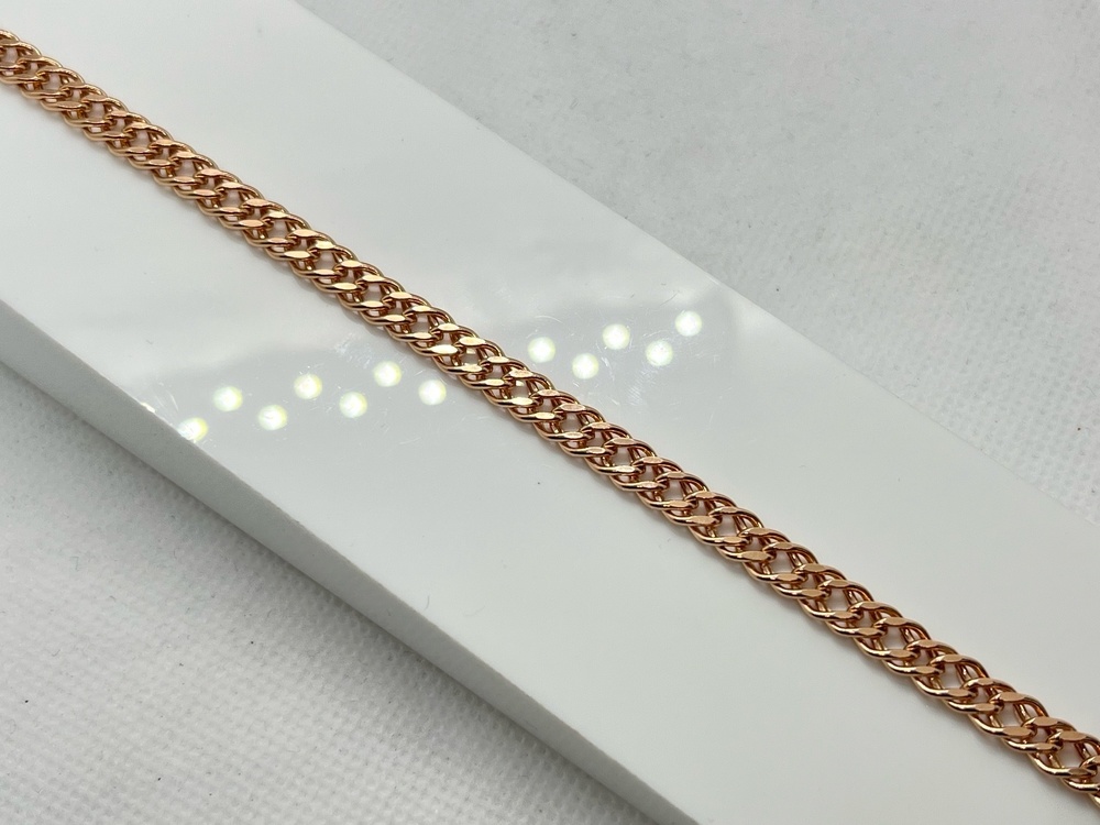 БРАСЛЕТ ПУСТОТЕЛЫЙ Ромб двойной Au 585