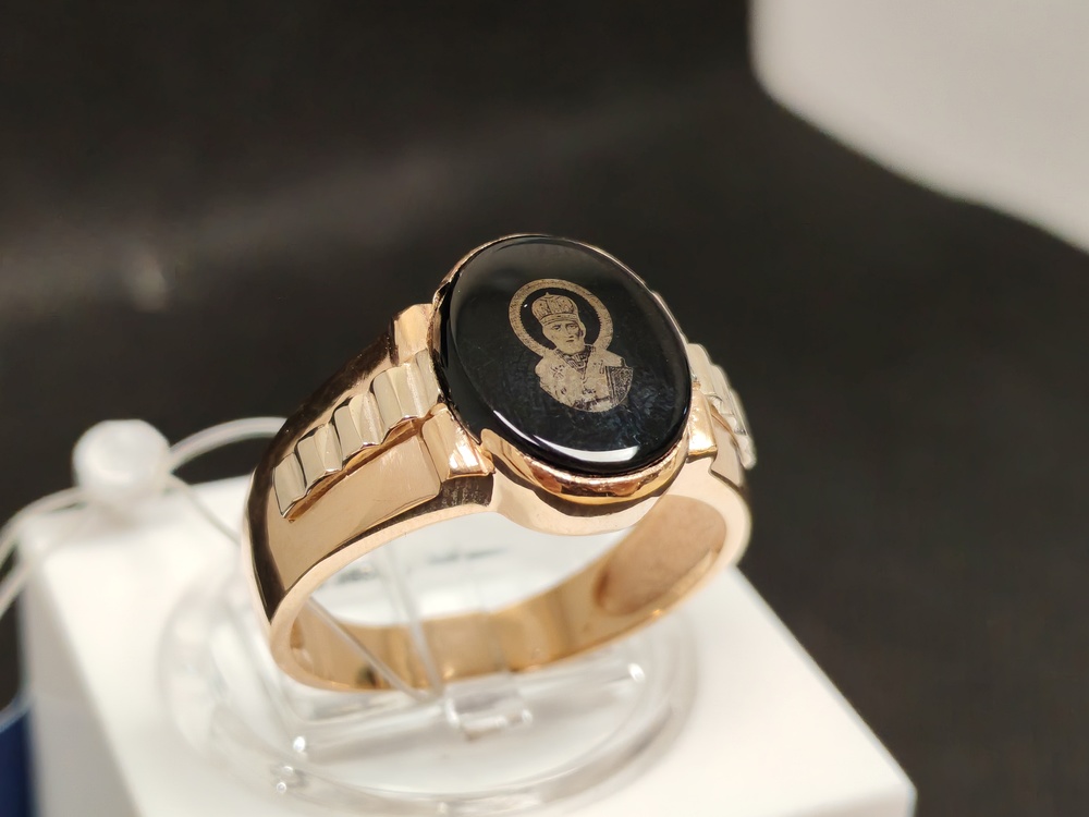 КОЛЬЦО ПЕЧАТКА оникс (Au 585)