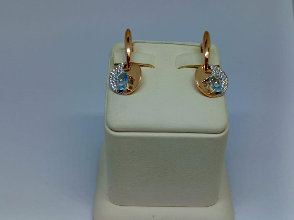 СЕРЬГИ ТОПАЗ с камнями (Au 585)