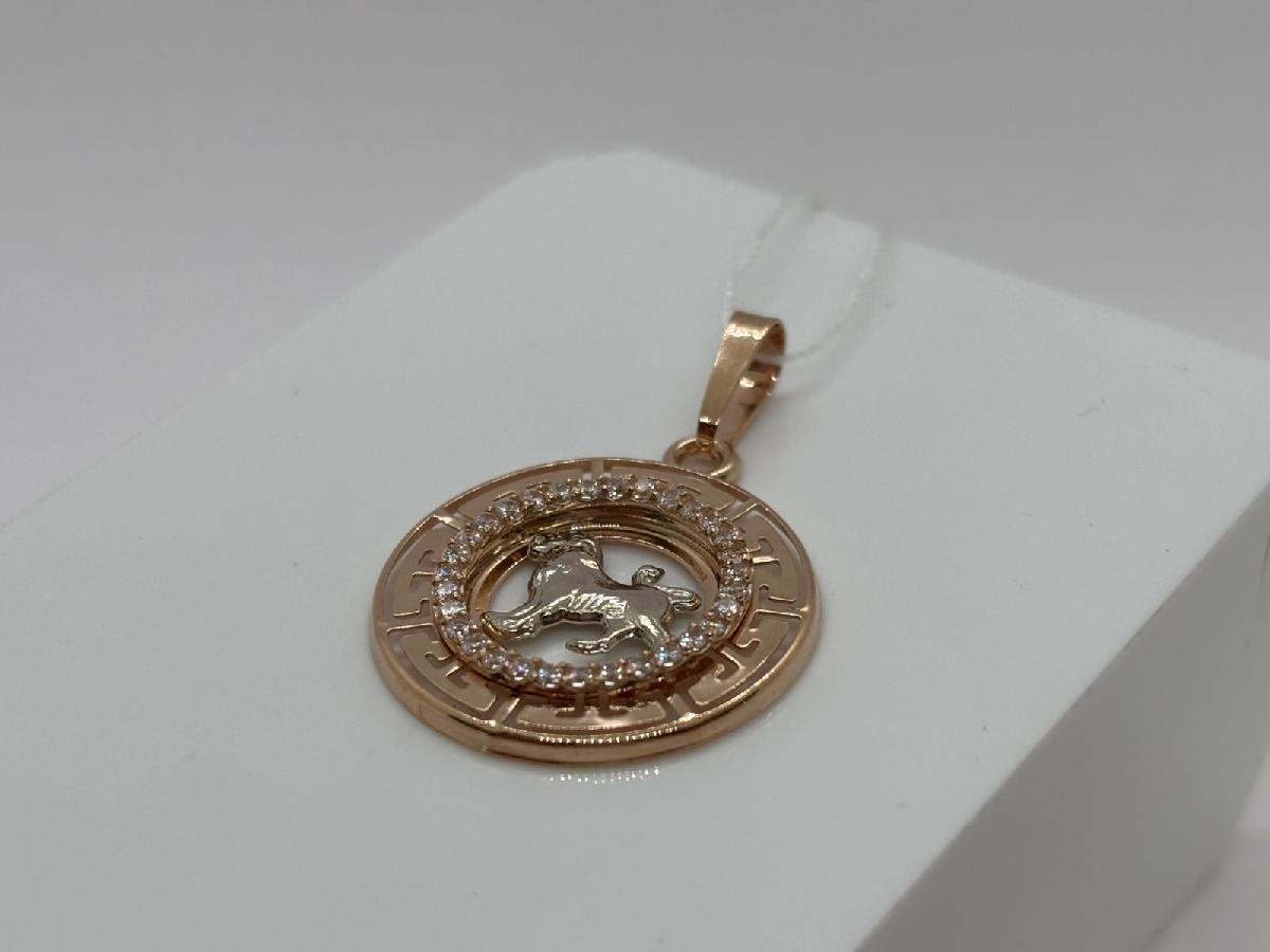 КрСВП/лев/Ф ПОДВЕСКА ЗНАК ЗОДИАКА ЛЕВ (Au 585)