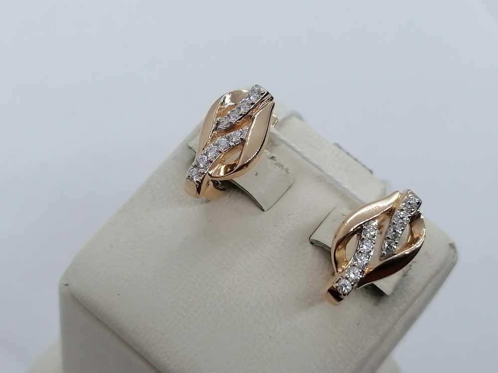 СКМИ585 СЕРЬГИ С КАМНЯМИ (Au 585)