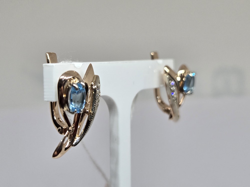 СКМИ585 СЕРЬГИ С КАМНЯМИ (Au 585)