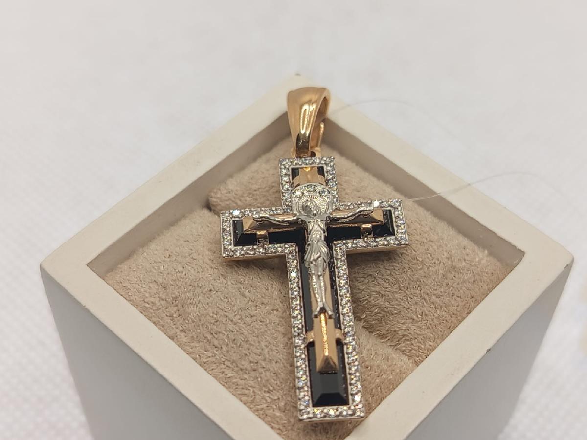 ПОДВЕСКА КРЕСТ с камнями (Au 585)