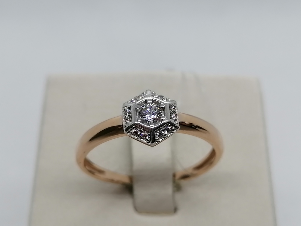 01-117858 КОЛЬЦО С КАМНЯМИ (Au 585)