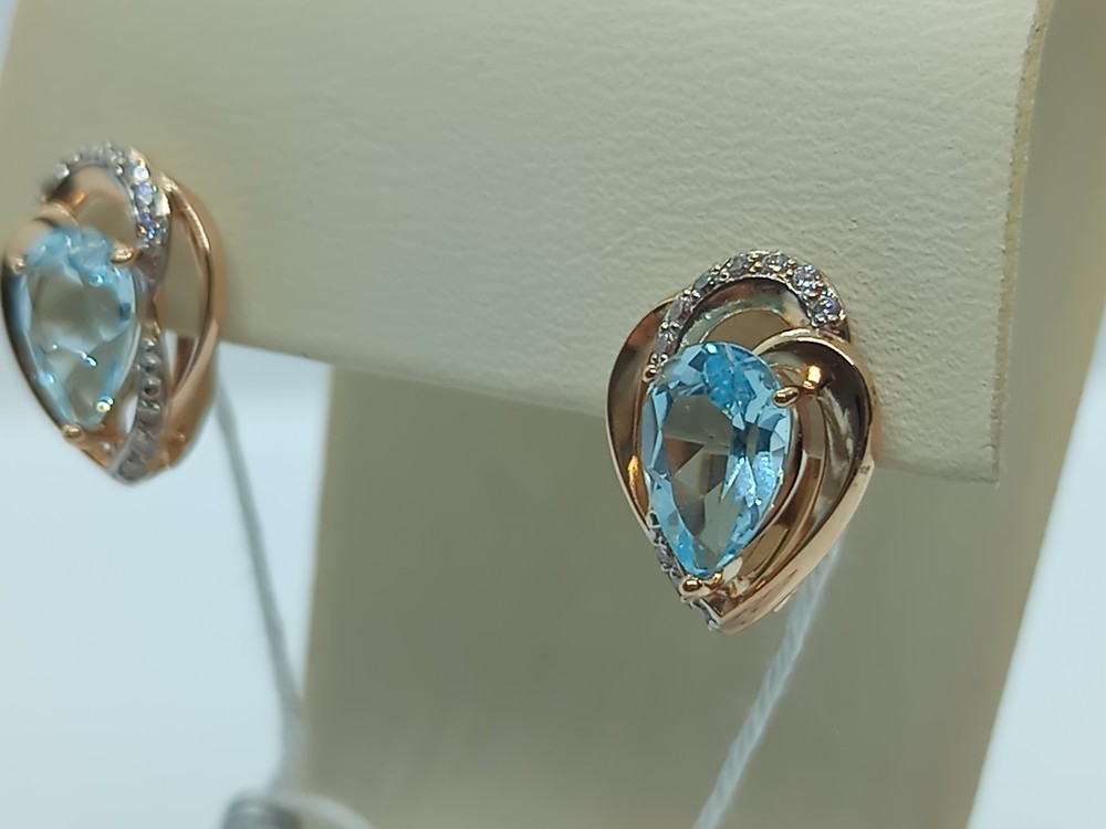 СКМИ585 СЕРЬГИ С КАМНЯМИ (Au 585)