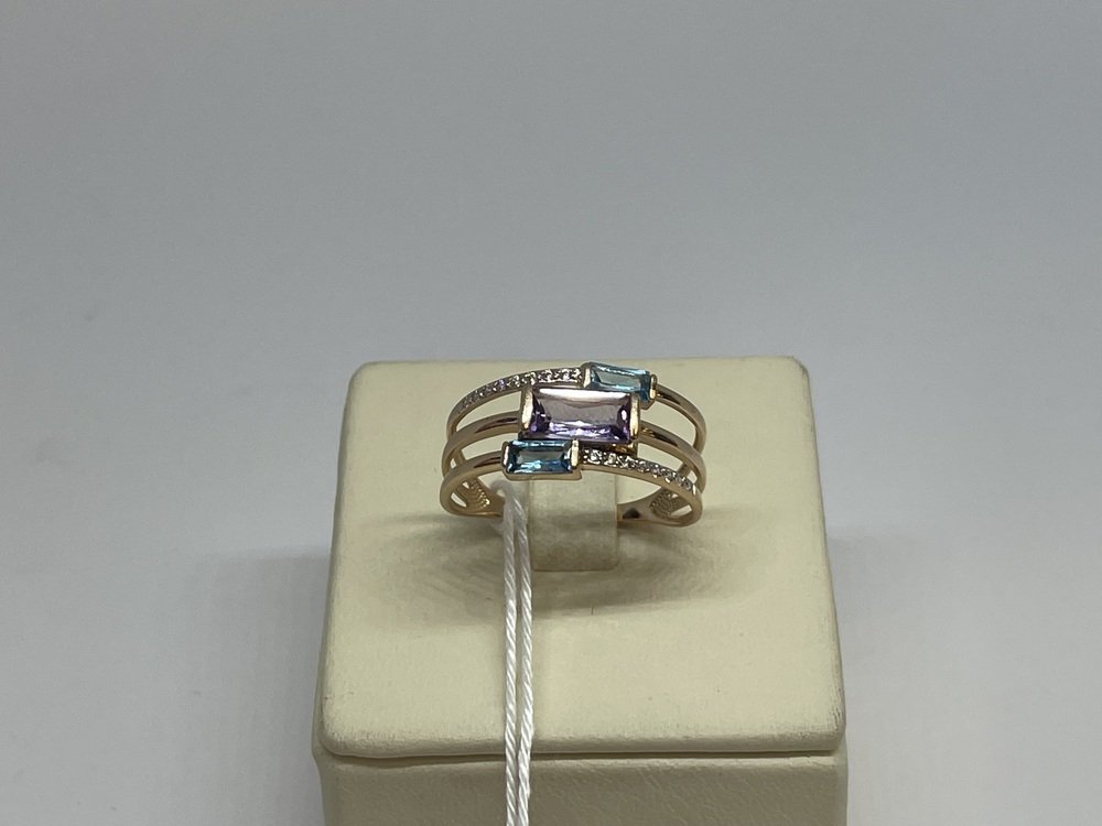 КОЛКМИ585 КОЛЬЦО С КАМНЯМИ (Au 585)