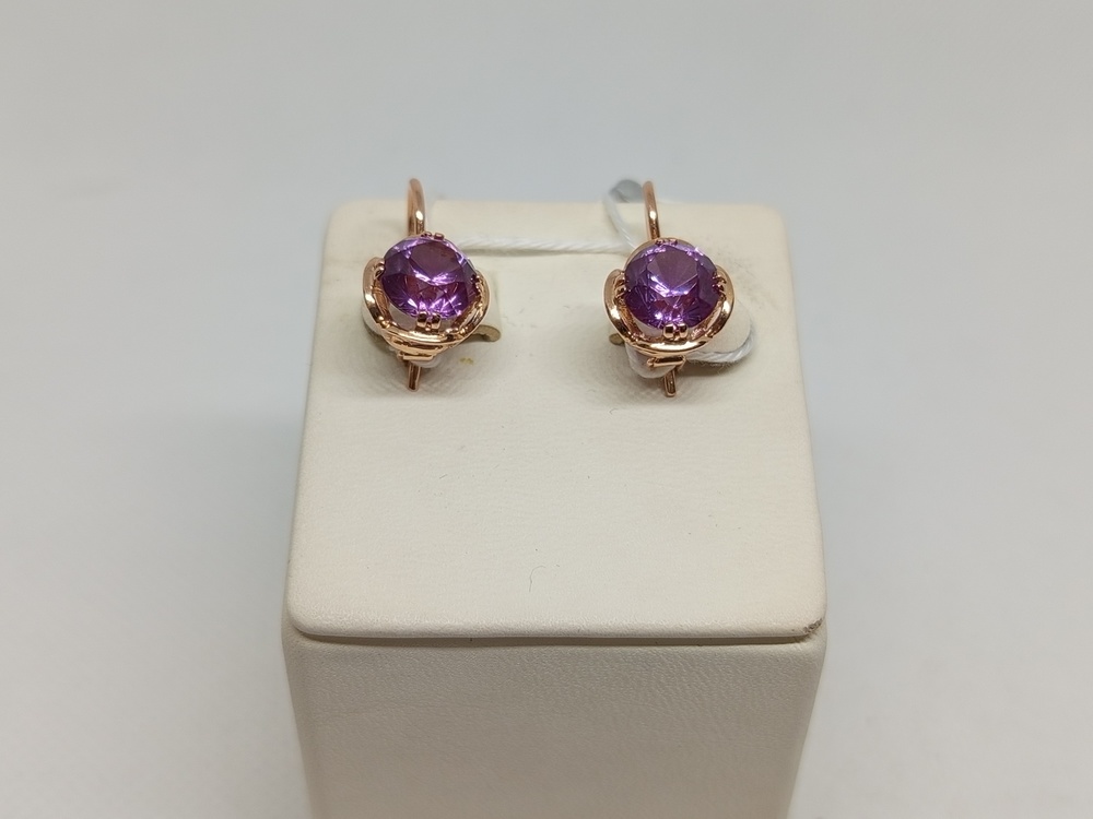 СКМ583 СЕРЬГИ С КАМНЕМ (Au 583)