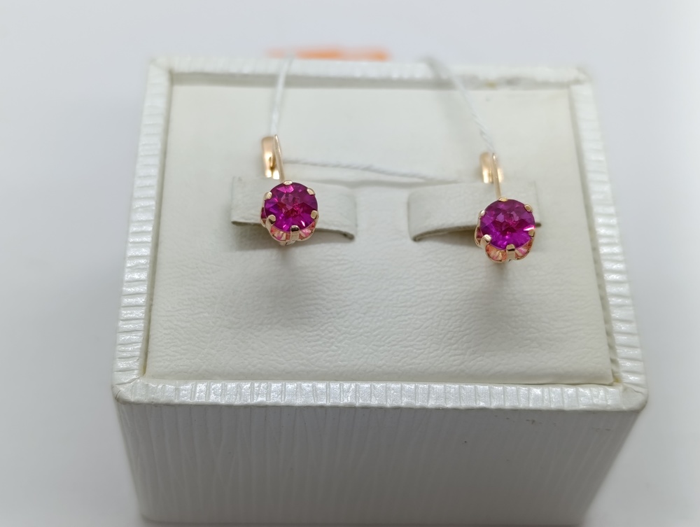 СКМ583 СЕРЬГИ С КАМНЕМ (Au 583)