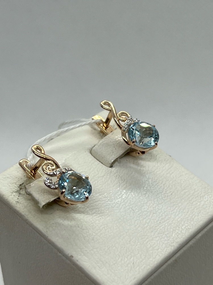 СКМИ585 СЕРЬГИ С КАМНЯМИ (Au 585)