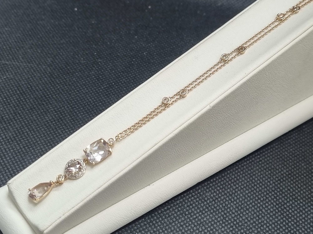 КОЛЬЕ С КАМНЯМИ Au 585