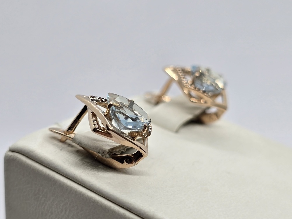 СКМИ585 СЕРЬГИ С КАМНЯМИ (Au 585)