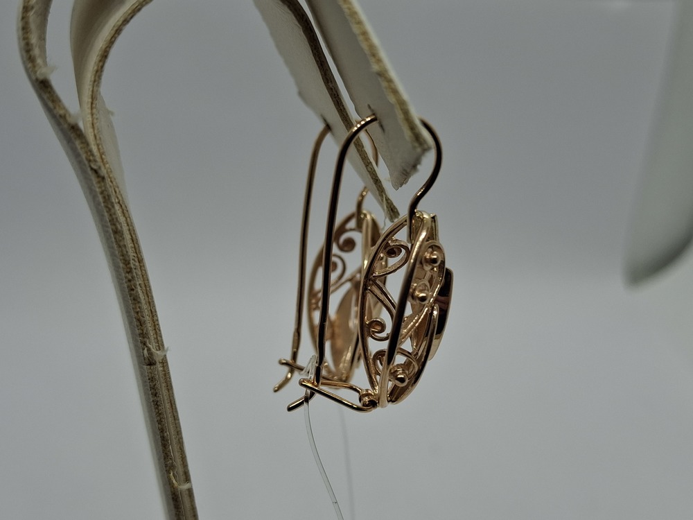 СЕРЬГИ ПЕТЕЛЬКА с камнями (Au 585)