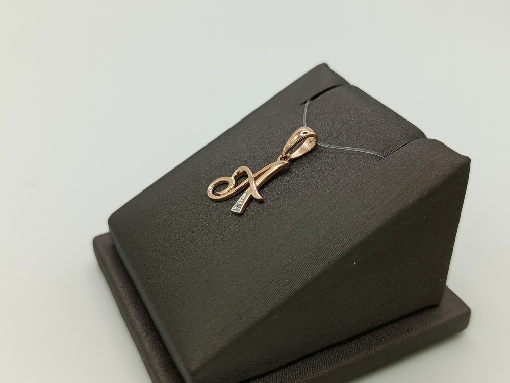 ПОДВЕСКА БУКВА А с камнем (Au 585)