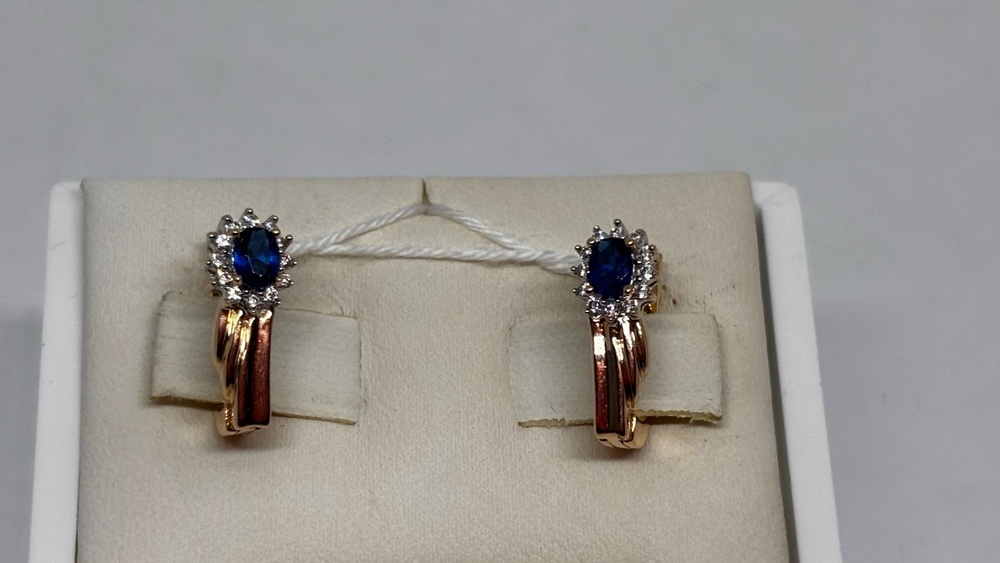 СКМИ585 СЕРЬГИ С КАМНЯМИ (Au 585)