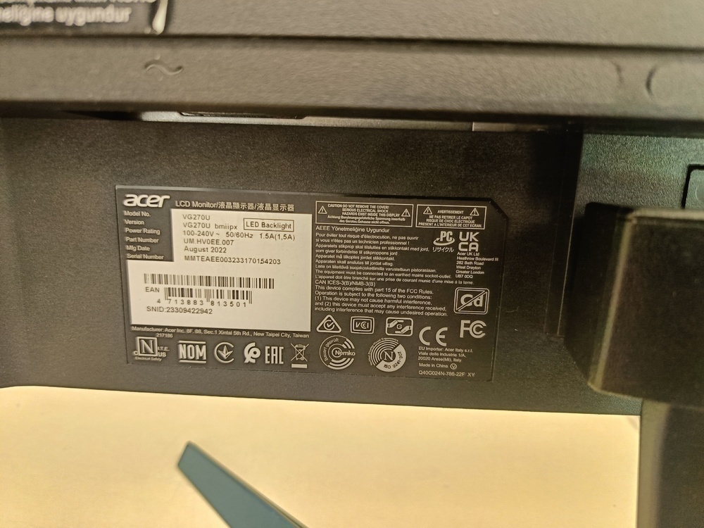 Монитор Acer Nitro VG270UEbmiipx