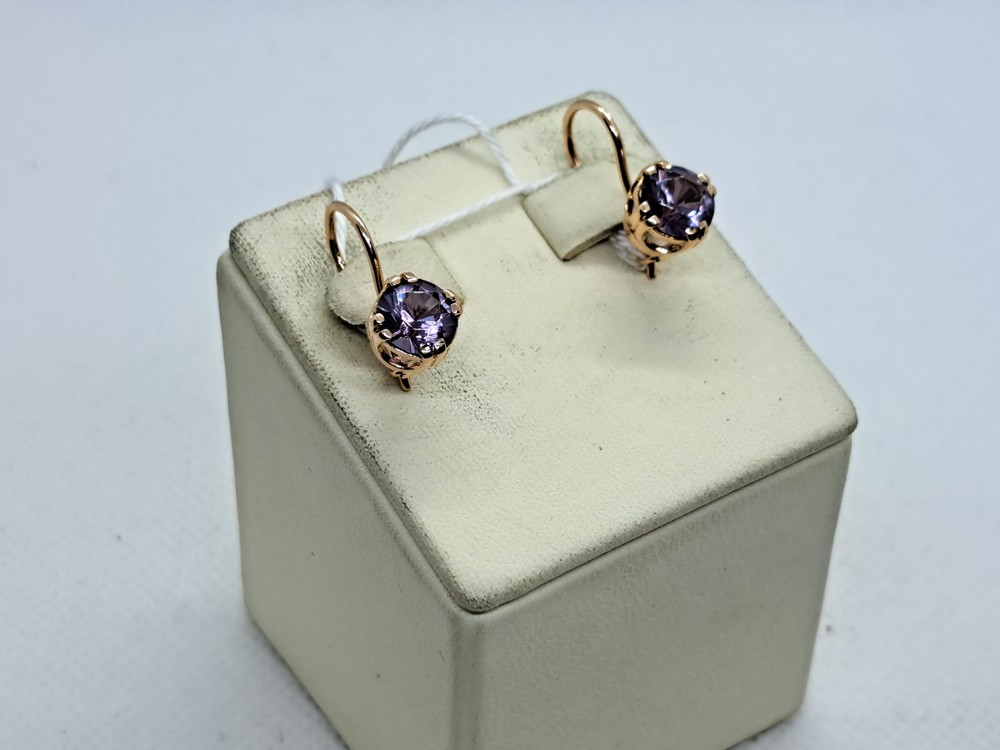 СКМ583 СЕРЬГИ С КАМНЕМ (Au 583)