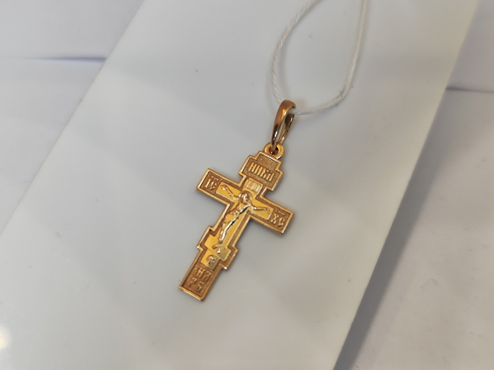 ПОДКБК585 ПОДВЕСКА КРЕСТ БЕЗ КАМНЯ (Au 585)
