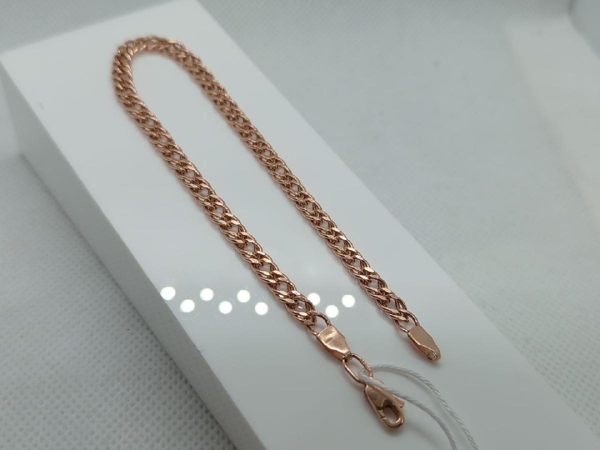 БРАСЛЕТ ПУСТОТЕЛЫЙ Ромб двойной Au 585