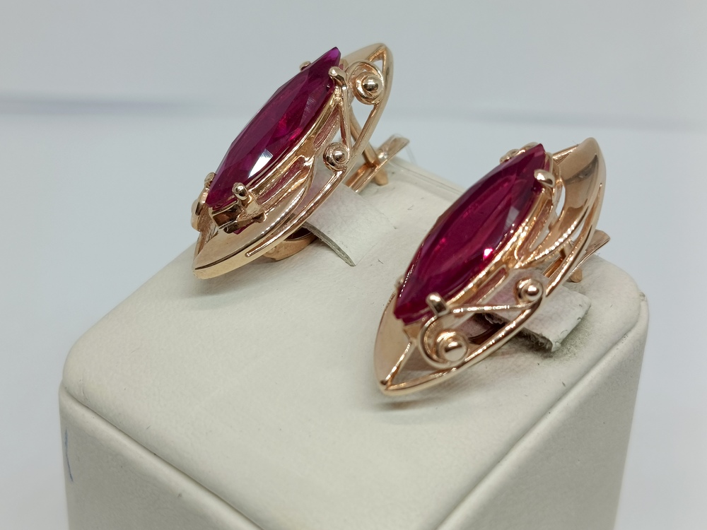 СЕРЬГИ С КАМНЕМ (Au 585)